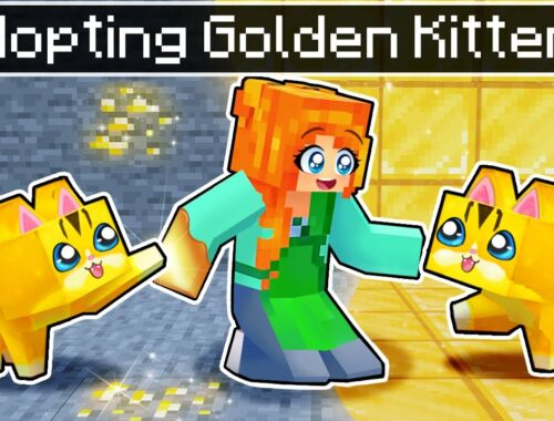 Adopting GOLDEN KITTENS in Minecraft!