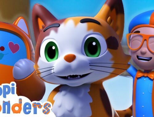 Blippi Plays with a Kitten! | Blippi Wonders | Learn ABC 123 | Fun Cartoons | Moonbug Kids