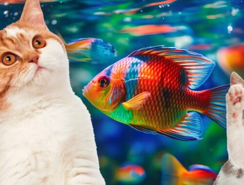 Your Cat Will Love To Watch This Video 🐟📺 Fishes Full HD To Entertain Your Pet