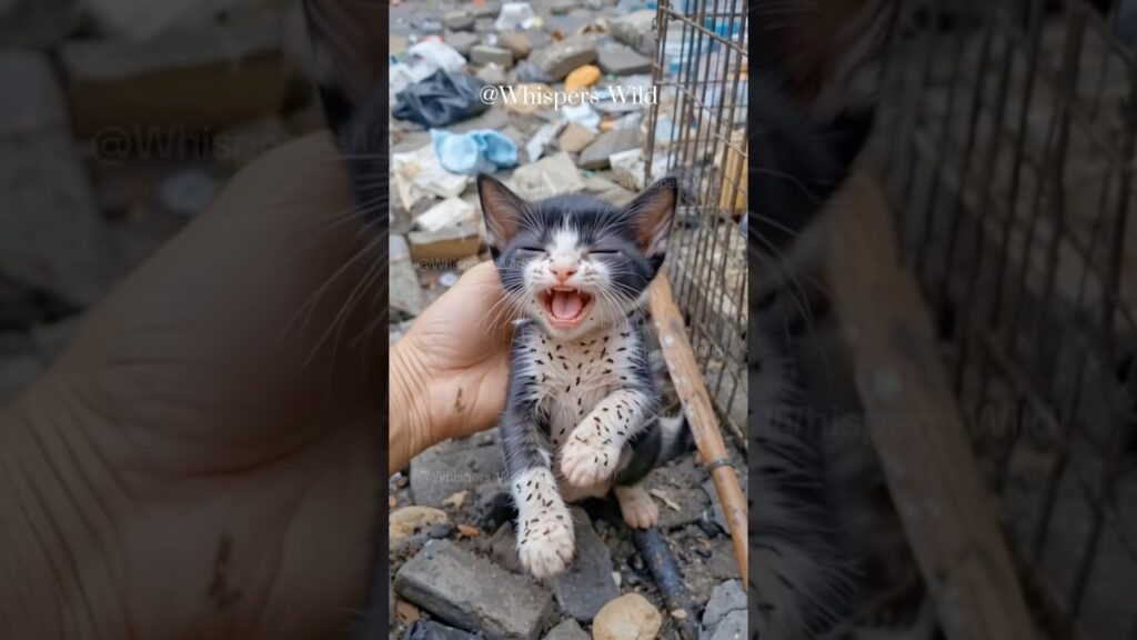 Rescuing a stray kitten covered in fleas and dirt,bathing it for the first time #bathing #humanity Rescuing a stray kitten covered in fleas and dirt,bathing it for the first time #bathing #humanity