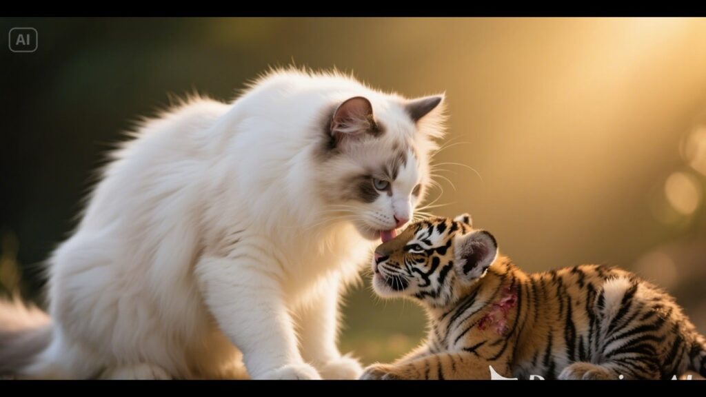 Ragdoll Cat Adopts & Cares for Injured Tiger Cub with Love #cutecat #catvideo #catlovers #cutecats Ragdoll Cat Adopts & Cares for Injured Tiger Cub with Love #cutecat #catvideo #catlovers #cutecats