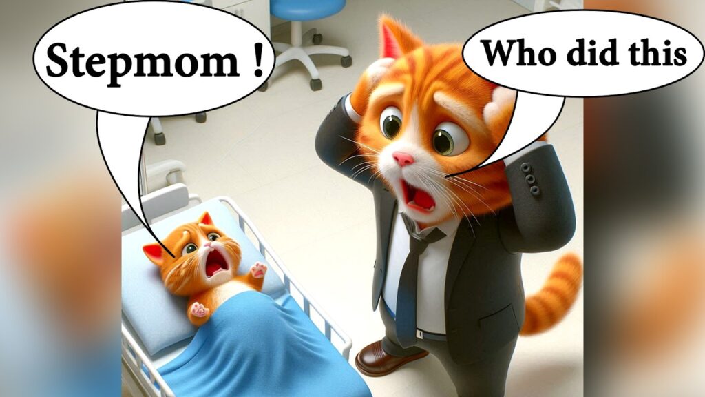 Kitten's Struggle with Stepmother ( all part  ) #cat #cutecat #aicat #shorts