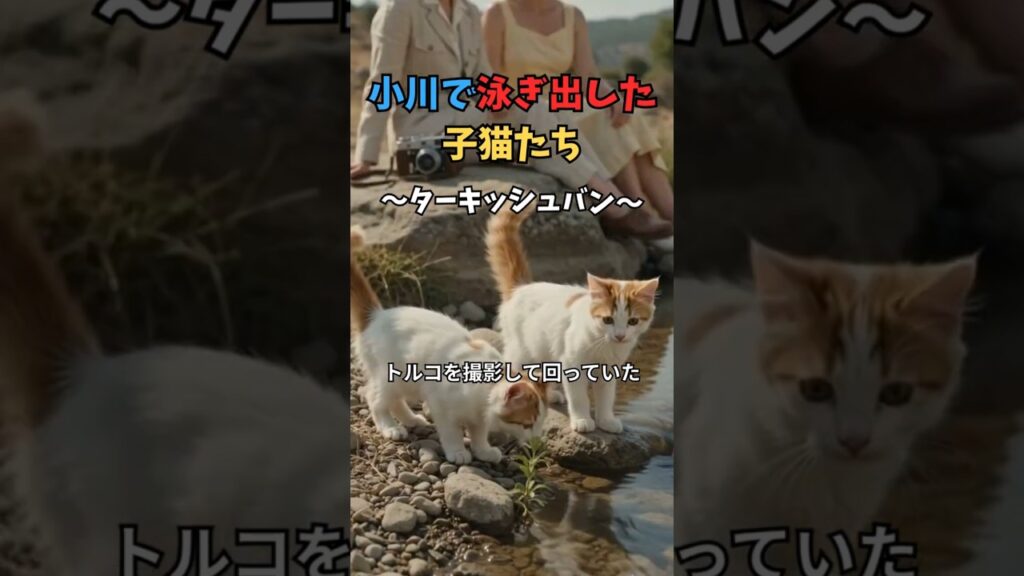 真夏のトルコで、2匹の子猫が泳ぎ始めた｜ターキッシュバン #猫 #猫雑学 #shorts #猫のいる暮らし