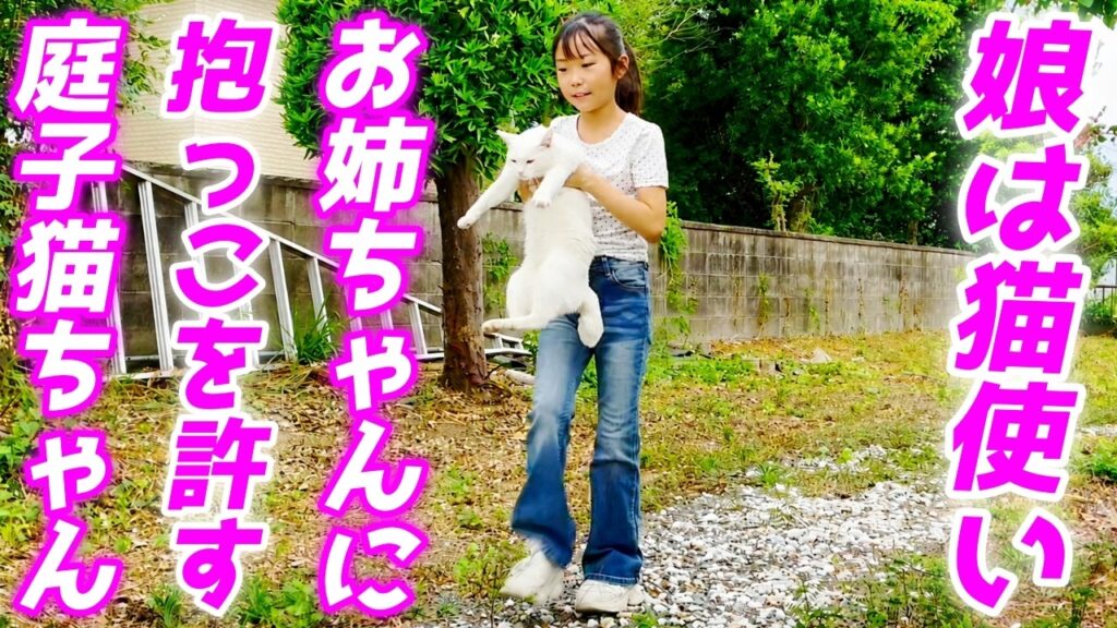 小学生の娘に抱っこを許す庭子猫が可愛すぎた!【三毛母猫の子猫とジョア】 小学生の娘に抱っこを許す庭子猫が可愛すぎた!【三毛母猫の子猫とジョア】