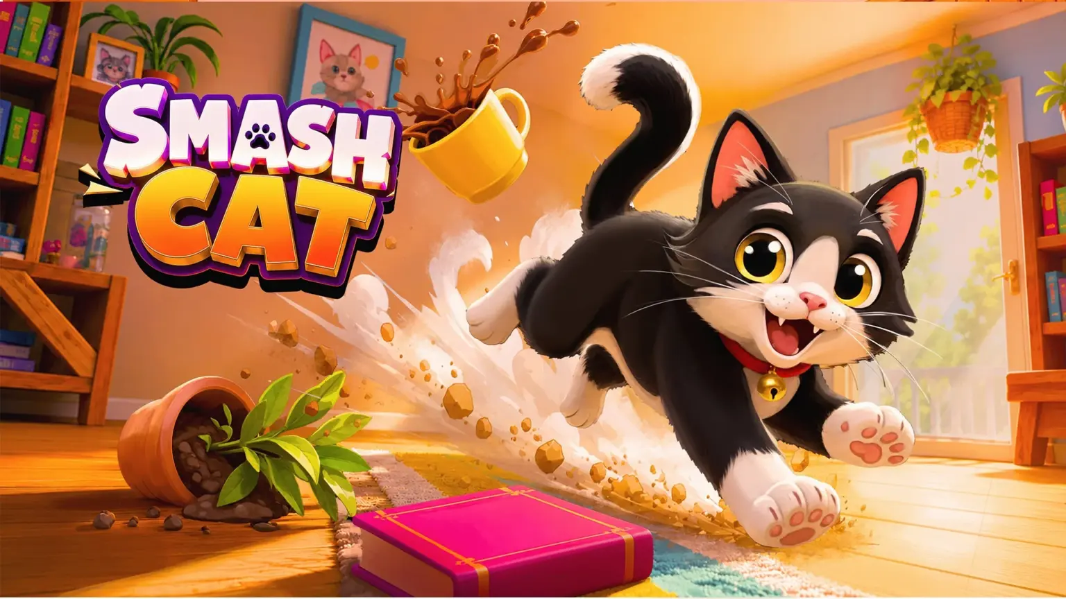 家中を破壊しまくる猫視点シム『スマッシュ・キャット』がNintendo Switchでリリース | AppBank SMARTCOBY ULTRA SLIM SS5Kの薄型デザインと仕様を強調した告知ビジュアル