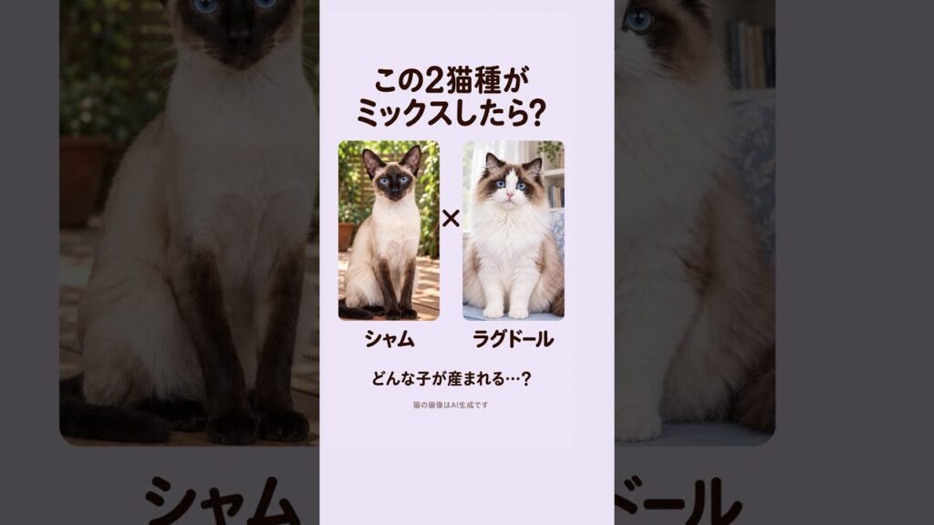 シャム×ラグドール🐱どんな子が産まれる…？ #shorts